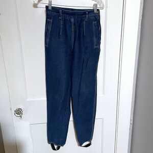 Vtg Lizwear High Waist Stirrup Jeans Size 4P Petite side zipper zip pockets